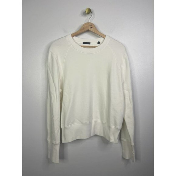 ATM French Terry Garment  Dye Vintage Raglan Sweater Women's White Size: L NWOT - Picture 2 of 10